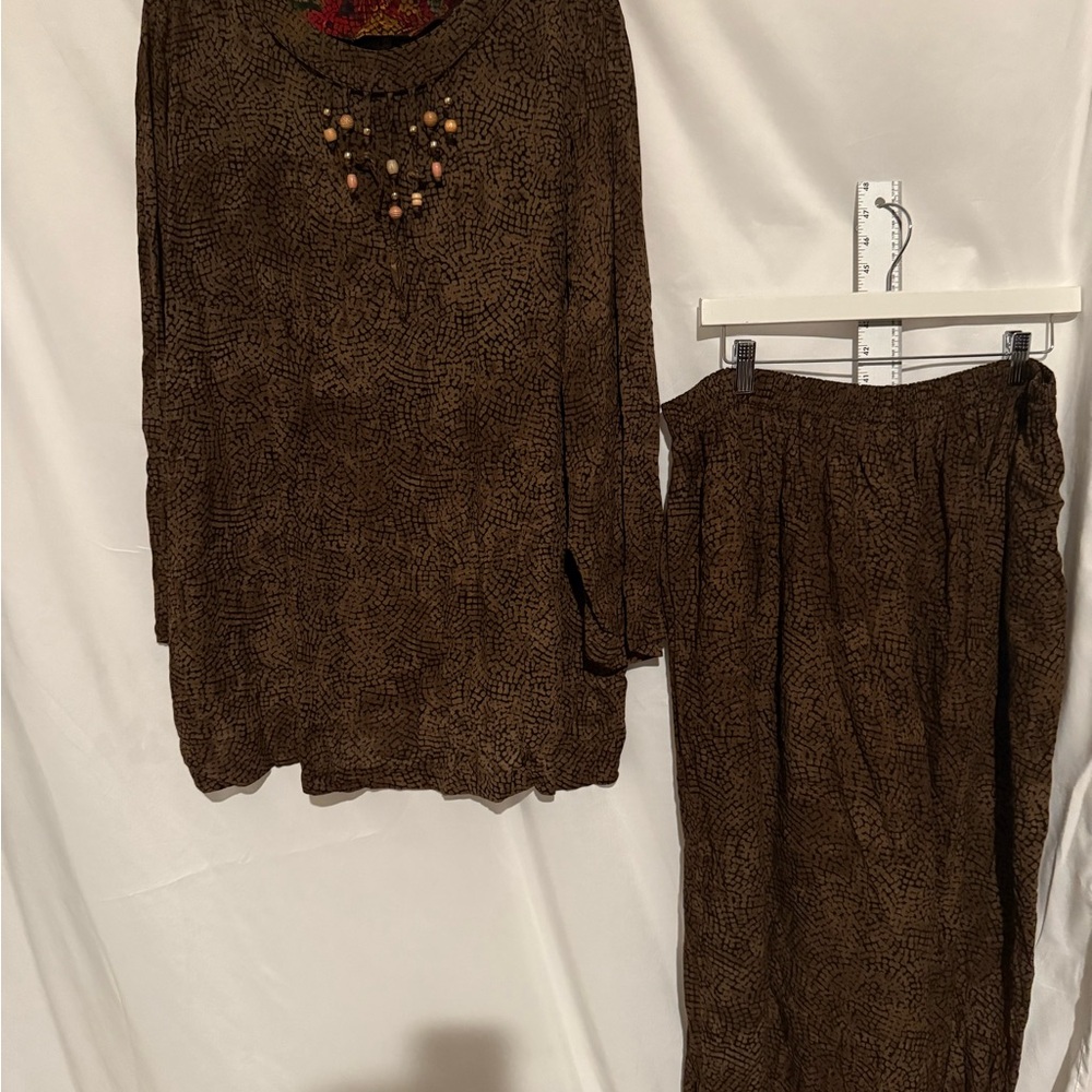 Carole Little plus size  Black and Brown embellished 2pc wide leg pant size 20w
